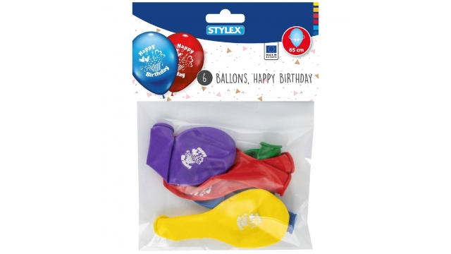 Stylex Happy Birthday Ballonnen 6 Stuks