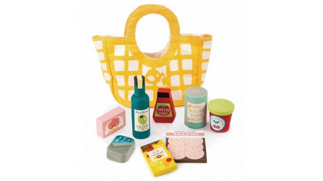 Tender Toys Houten Boodschappen + Canvas Tas