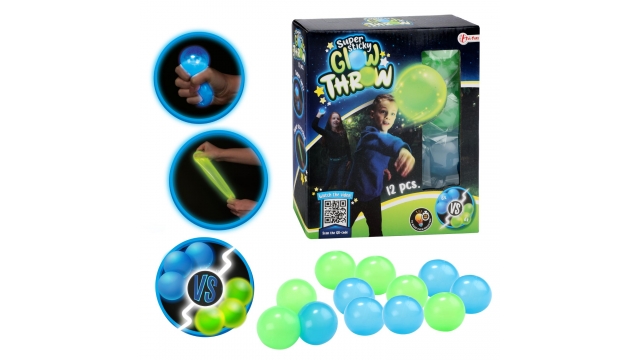 Toi-Toys Glow Throw Glow In The Dark Ballen 12 Stuks