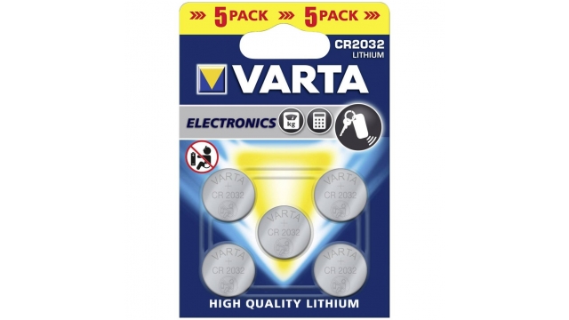 Varta CR2032 Lithium Knoopcel Batterijen 5 Stuks